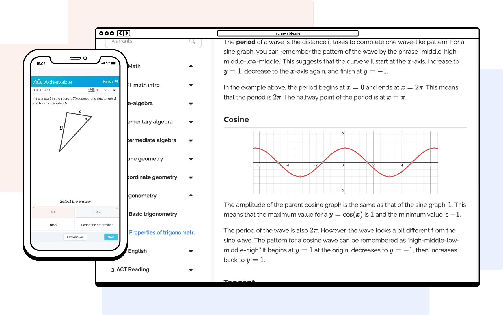 Achievable course dashboard