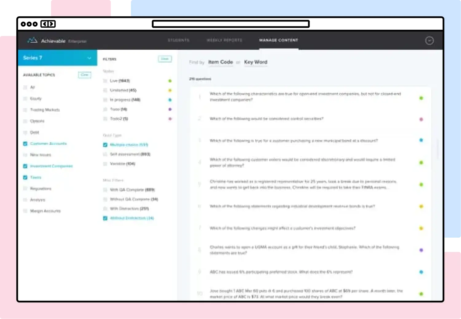 Achievable enterprise content management screenshot