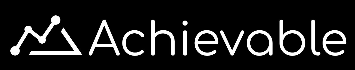 Achievable Logo white on black