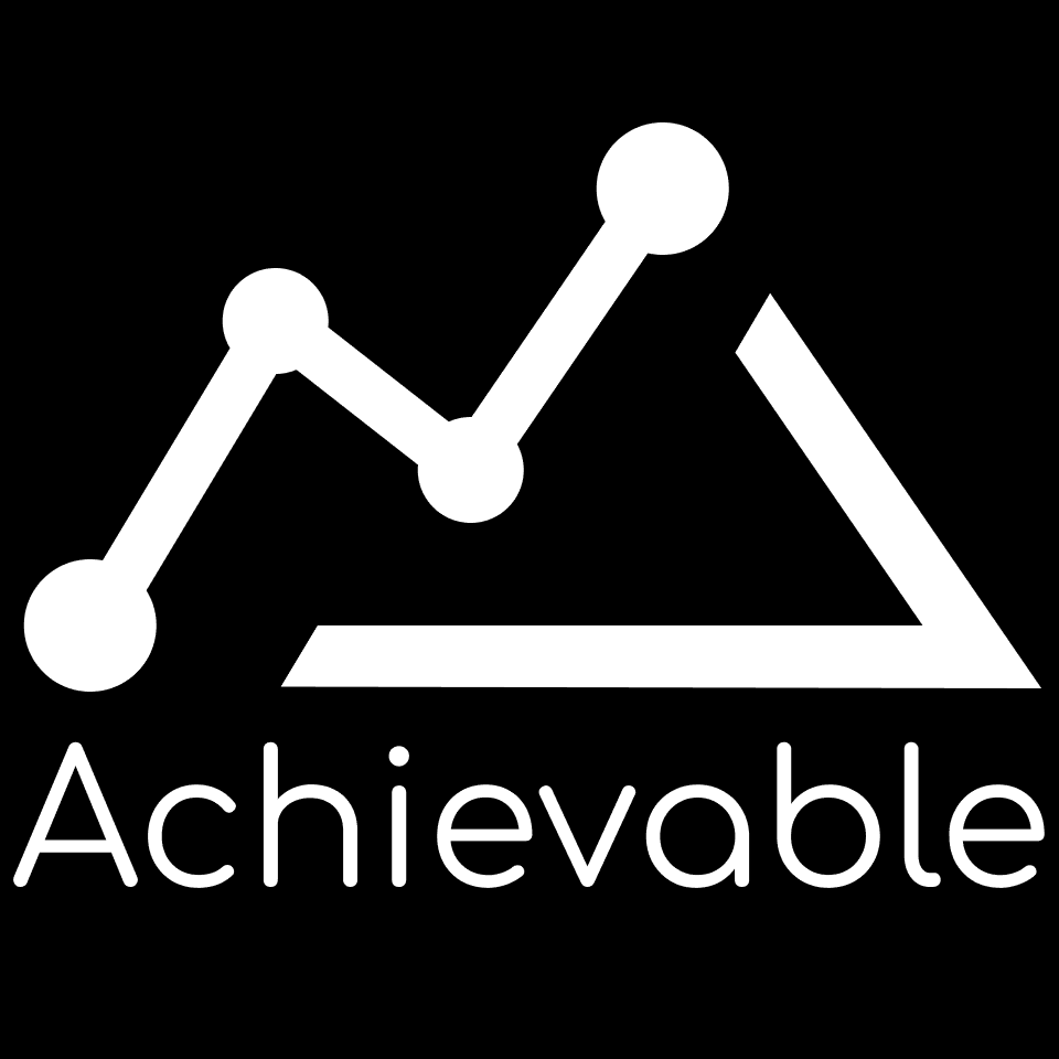 Achievable Logo white on black