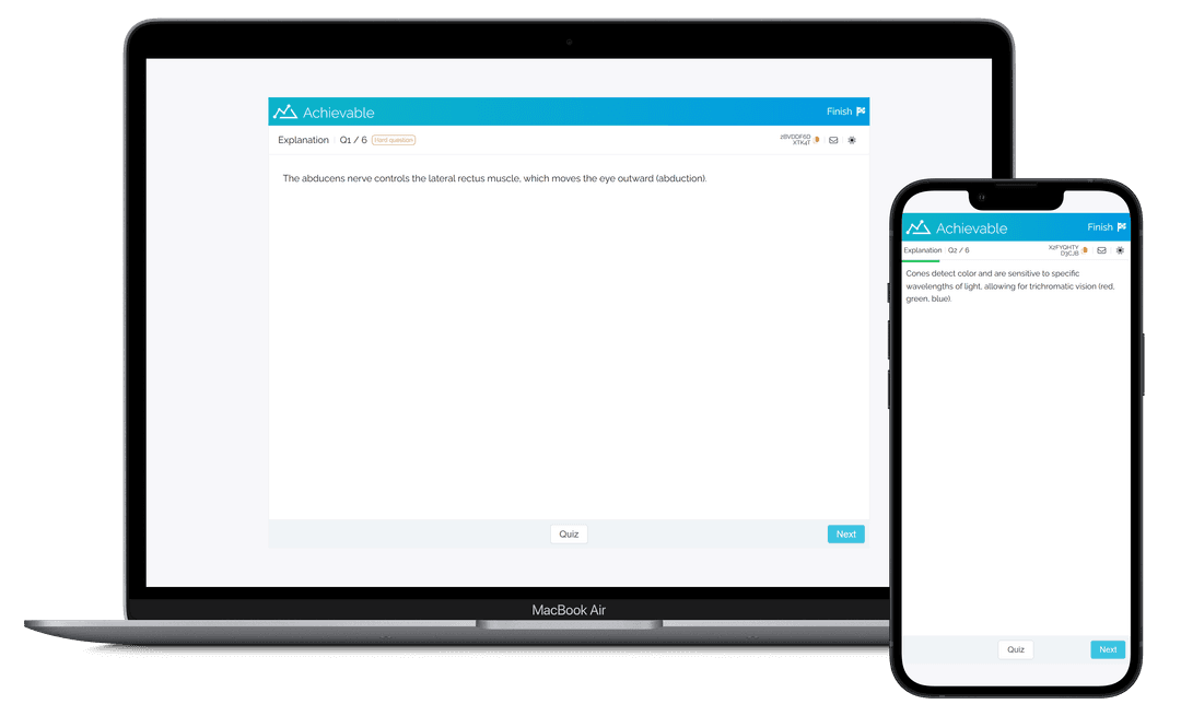 Screenshot of Achievable MCAT quizzes
