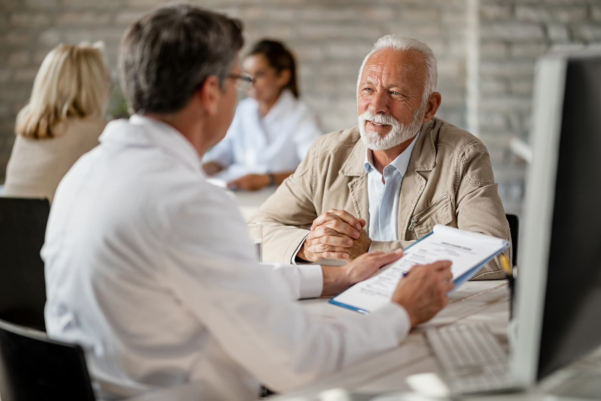 Consultations with a doctor about health insurance policy