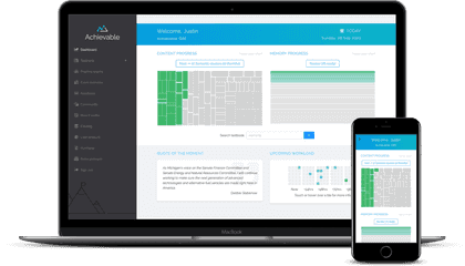 Achievable CLT dashboard shown on laptop and smartphone